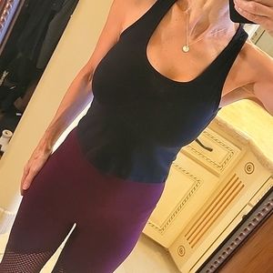 Black Cotton Racerback Cropped Top, M.